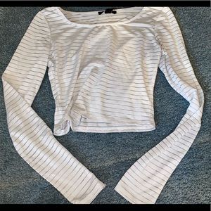 White see through crop top